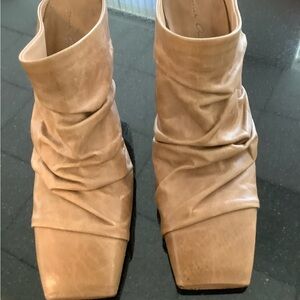 RICK OWENS CANTILEVER NUDE LEATHER MULES